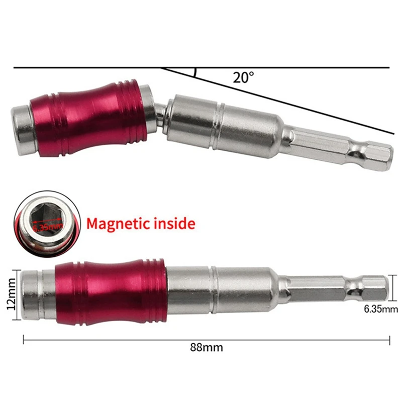 FYBL 3Pcs Magnetic Pivot Drill Bit Holder, Swiveling Bit Tip Holder, Quick Release Flexible Screwdriver Bit Holder C