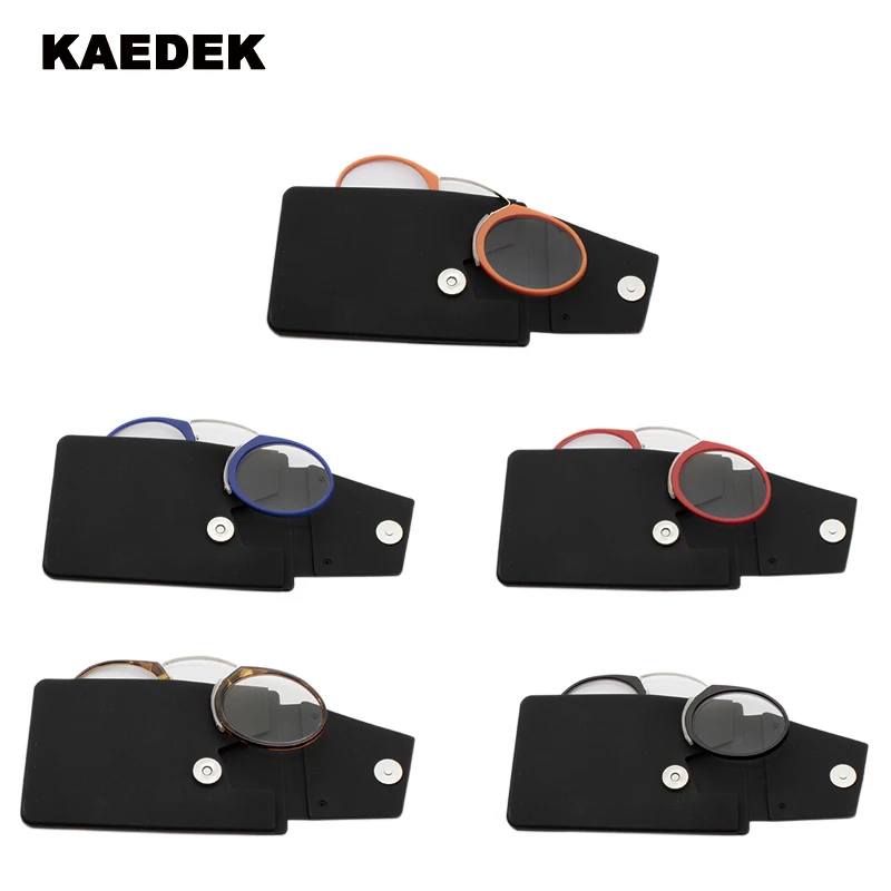 Mini-Lesebrille 1,0 bis 3,5, tragbare Lesebrille, Nasensteg- und Brillenetui aus Edelstahl, befestigt an Mobiltelefon – Detail 1
