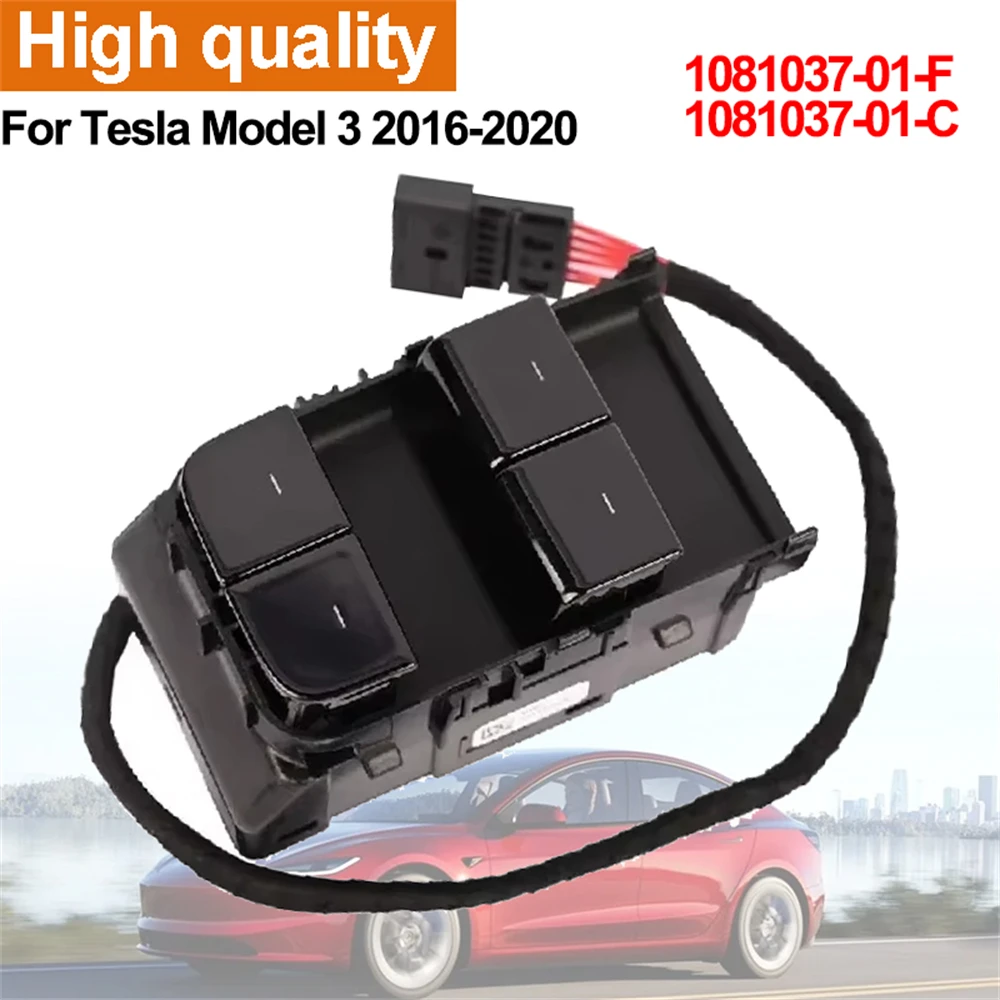 

Front Left Master Power Window Switch OE 1081037-01-F 1081037-01-C For Tesla Model 3 2016-2020