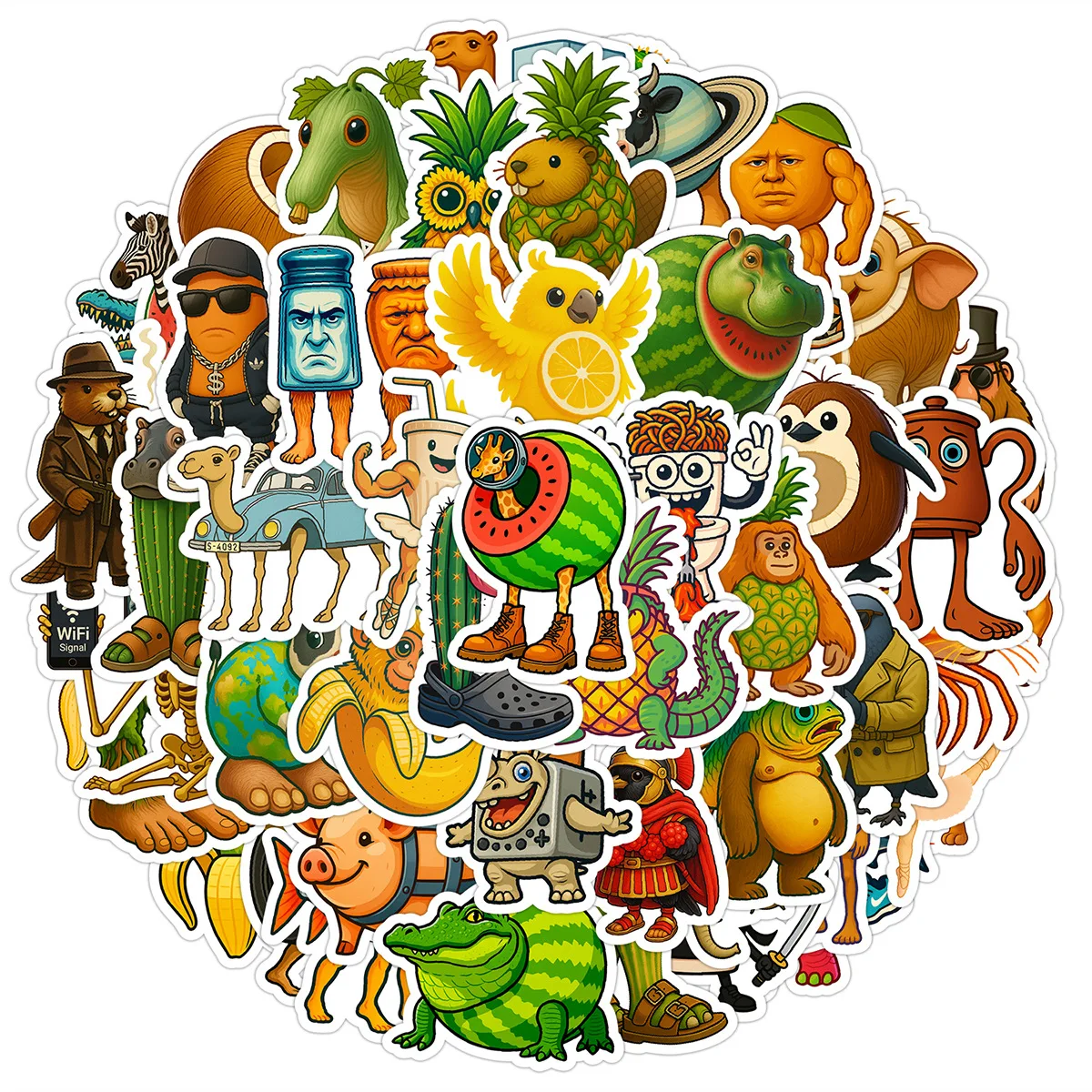 50 Stuks Cartoon Tung Tung Sahur Stickers Italiaanse Brainrot Grappige Meme Decals Scrapbooking Notebook Bagage Laptop Sticker Gift