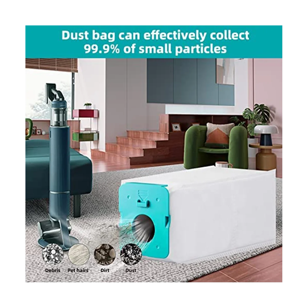 

12PCS Dust Bags for VS20A95923W Cordless Stick Vacuum Cleaner Disposable Replacement Bags