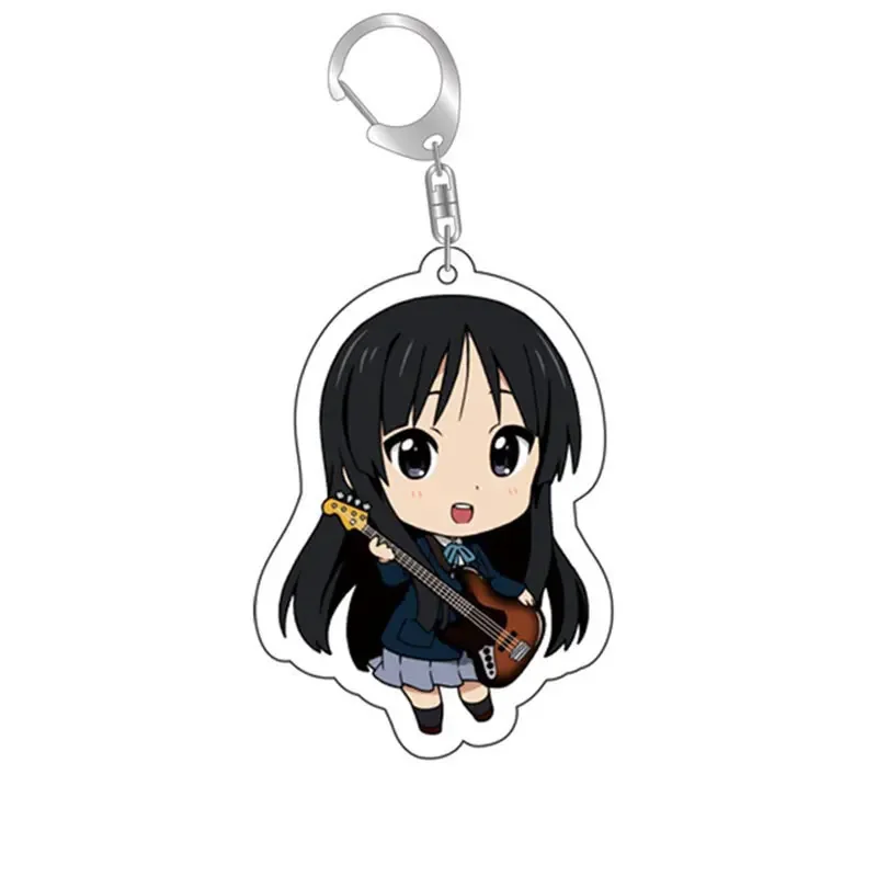 Anime K-ON! Keychain Hirasawa Cartoon Cosplay Keychains with pendant metal Car key chain Key Ring Men Women Baby Jewelry Gifts