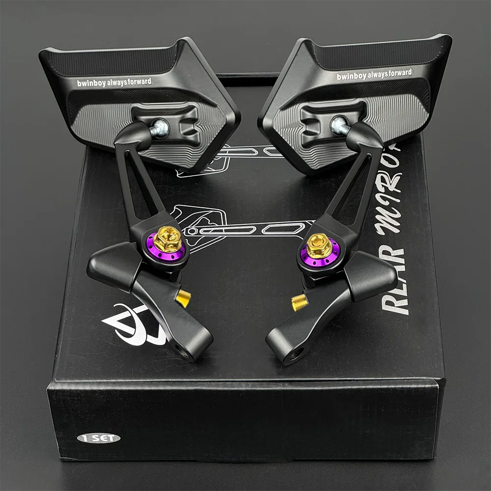 شفرة دراجة نارية المرايا مع المضادة للوهج المضادة للصدأ 8/10 مللي متر البراغي ، الدراجة ATV المرايا ل العالمي 7/8 "المقود بار جبل المشبك