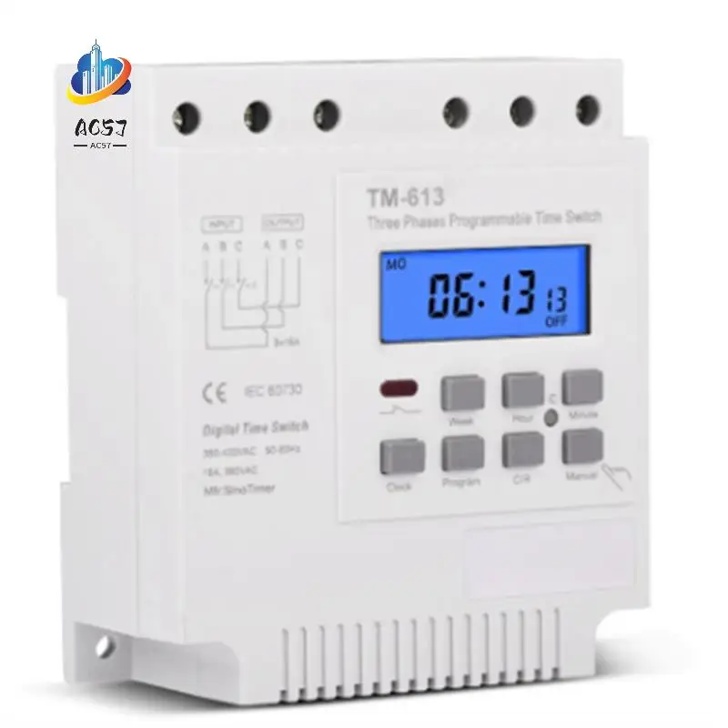 

AC57-трехфазный программируемый переключатель таймера 380 В 415 В с подсветкой