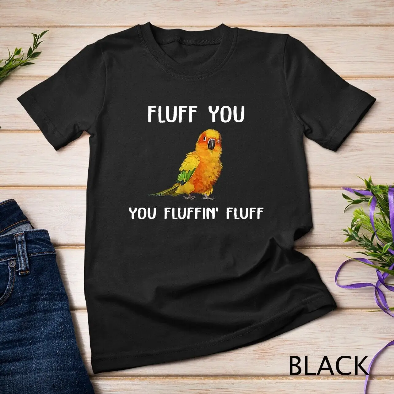 Sun Conure Shirt, Fluff You Conure Parrot Bird T-Shirt Unisex T-shirt