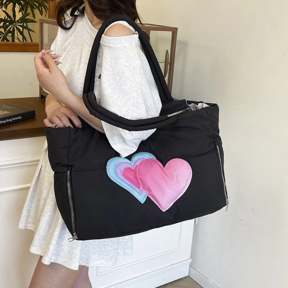 

Work Bag Exquisite Puffer Tote Bag Soft Comfortable Shoulder Bag Large Capacity Padded Handbag School