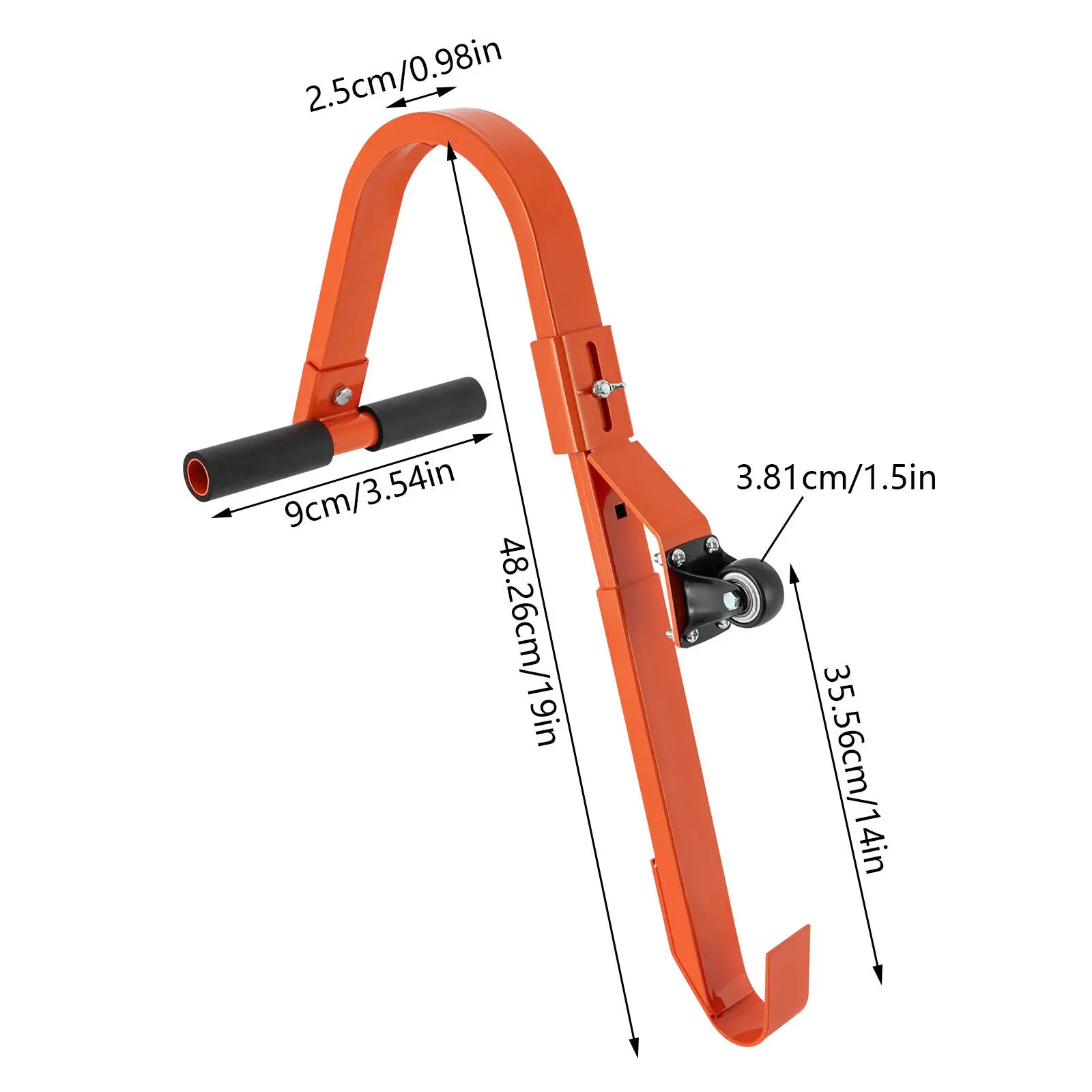 2Pack Ladder Roof Hook with Wheel Adjustable T-bar Ladder Stabilizer Holder