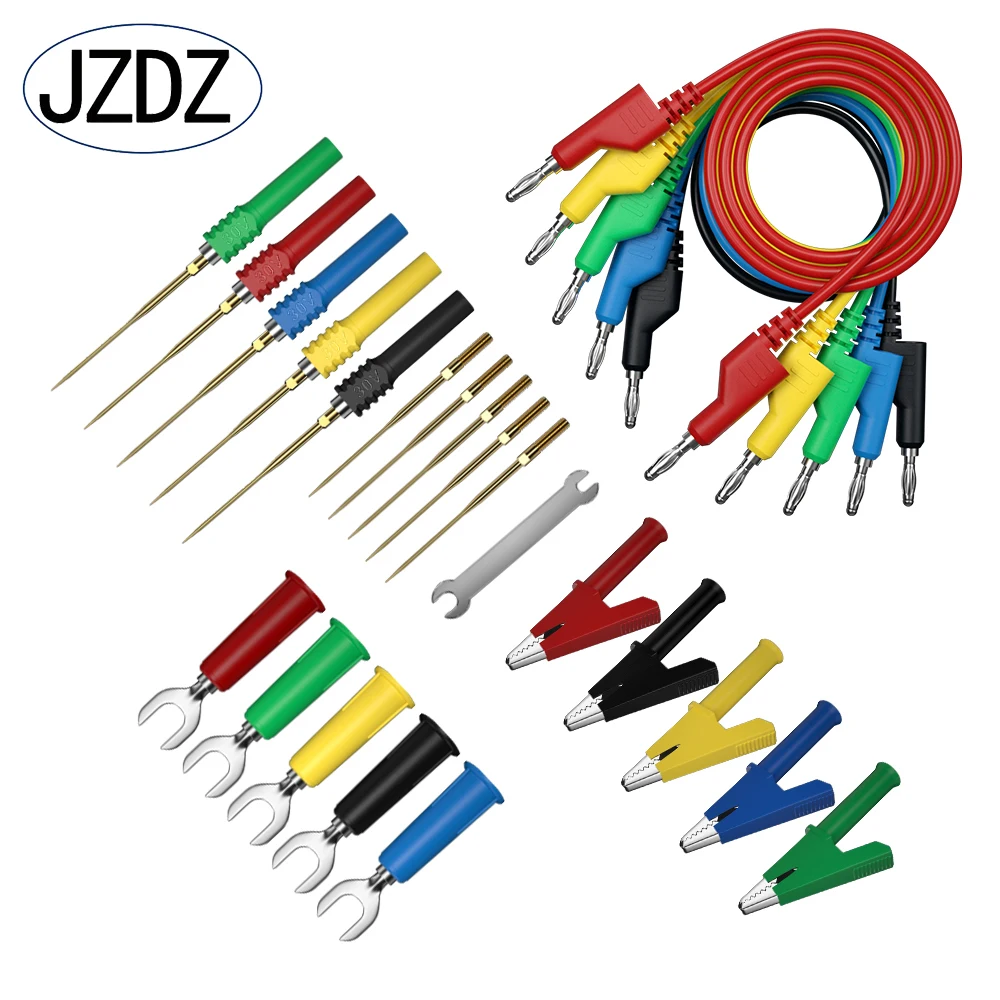 

JZDZ 4mm Banana Plug Test Lead Kit Test probe Alligator clips U-shape Fork Electronic Measuring Cable Tools Set accessory 8002