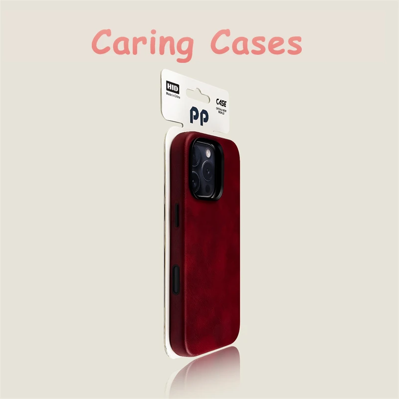 Pour iPhone 16 Pro Max étui bordeaux Crazy Horse cuir MagSafe Vintage luxe antichoc Compatible avec iPhone 15 14 13 12