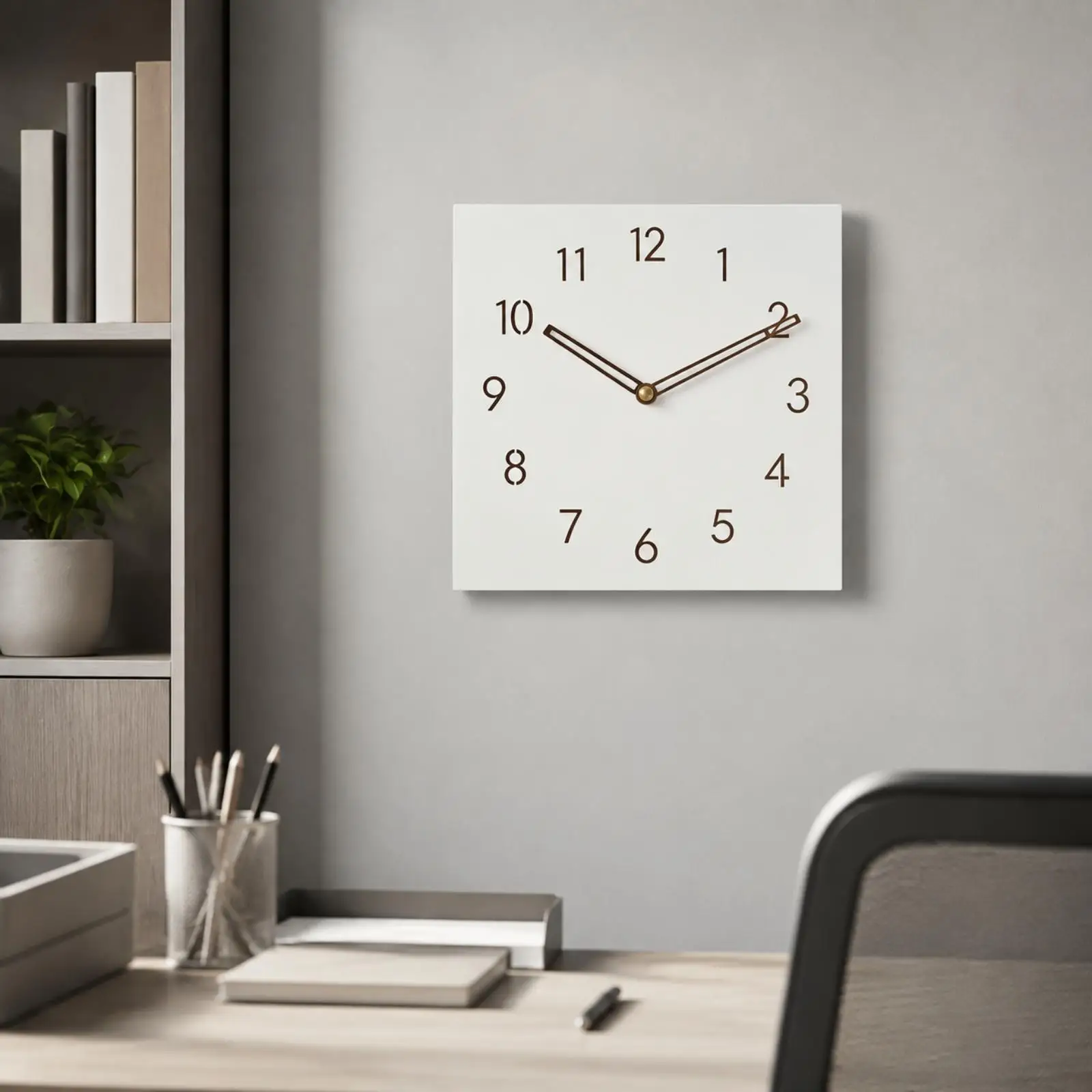 Analog Wall Clock White Minimalist Design Silent Mechanism Easy to Read Dial for Kitchen Bedroom Modern Workspace
