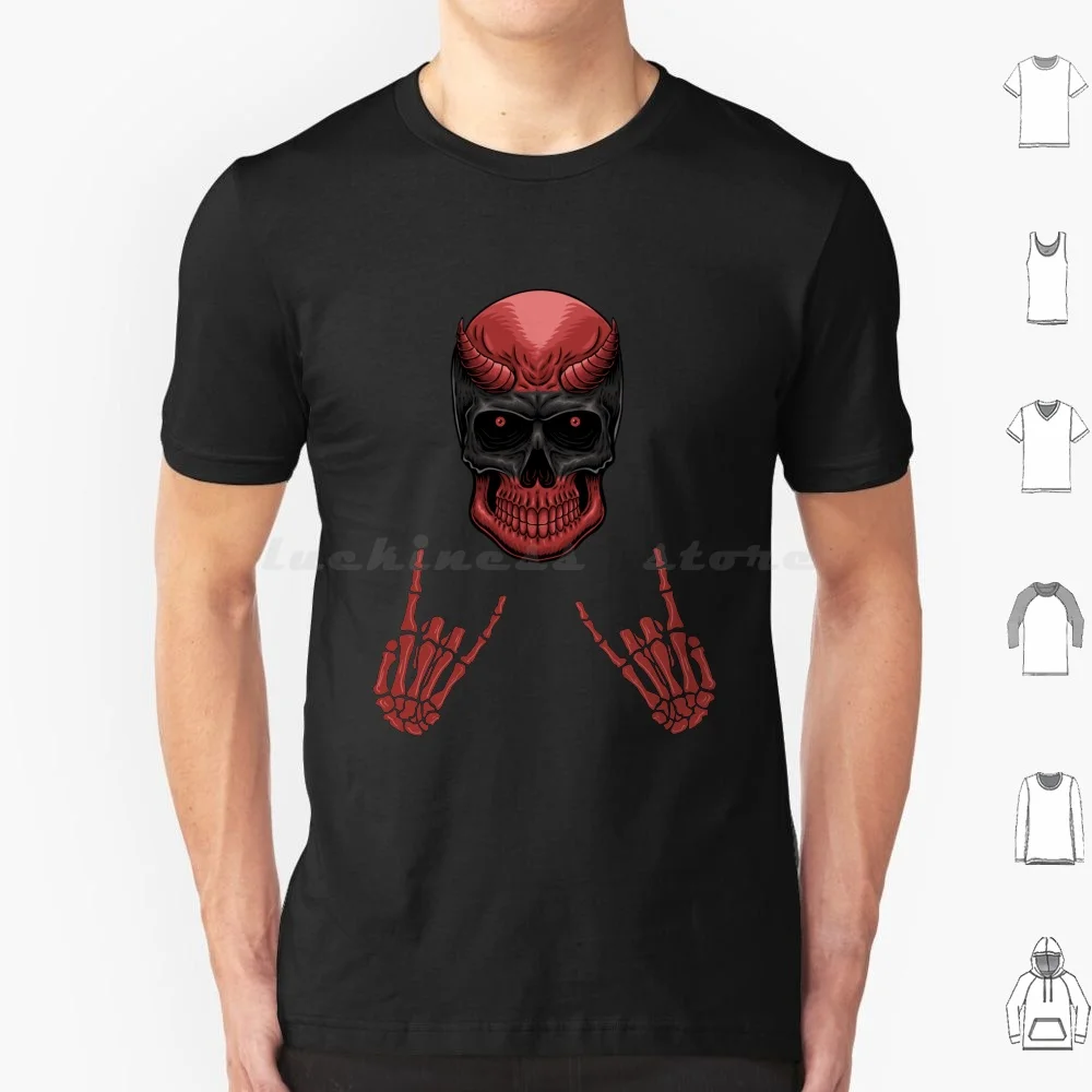 Rocking With The Devil Sign Of The Horns Lover Design Premium Men And Women T-Shirt T Shirt Cotton Men Women Diy Print Skull