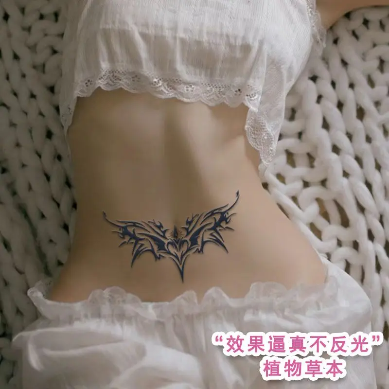 Herbal Juice Succubus Wings Fake Tattoo for Woman Hotwife Tattoo Waterproof Sexy Art Temporary Tattoo Sticker Lasting Sticker