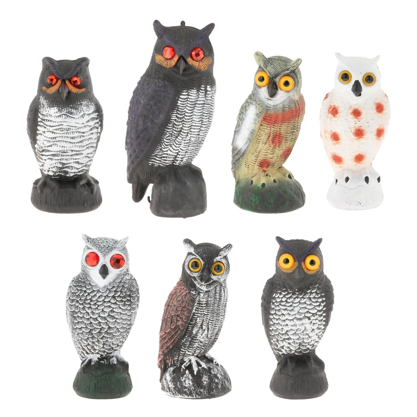 Fake Owl Decoy Hunting Deterrent Bird Reject Pigeon Cat Crow Scarer Repeller Pest Control for Hunting