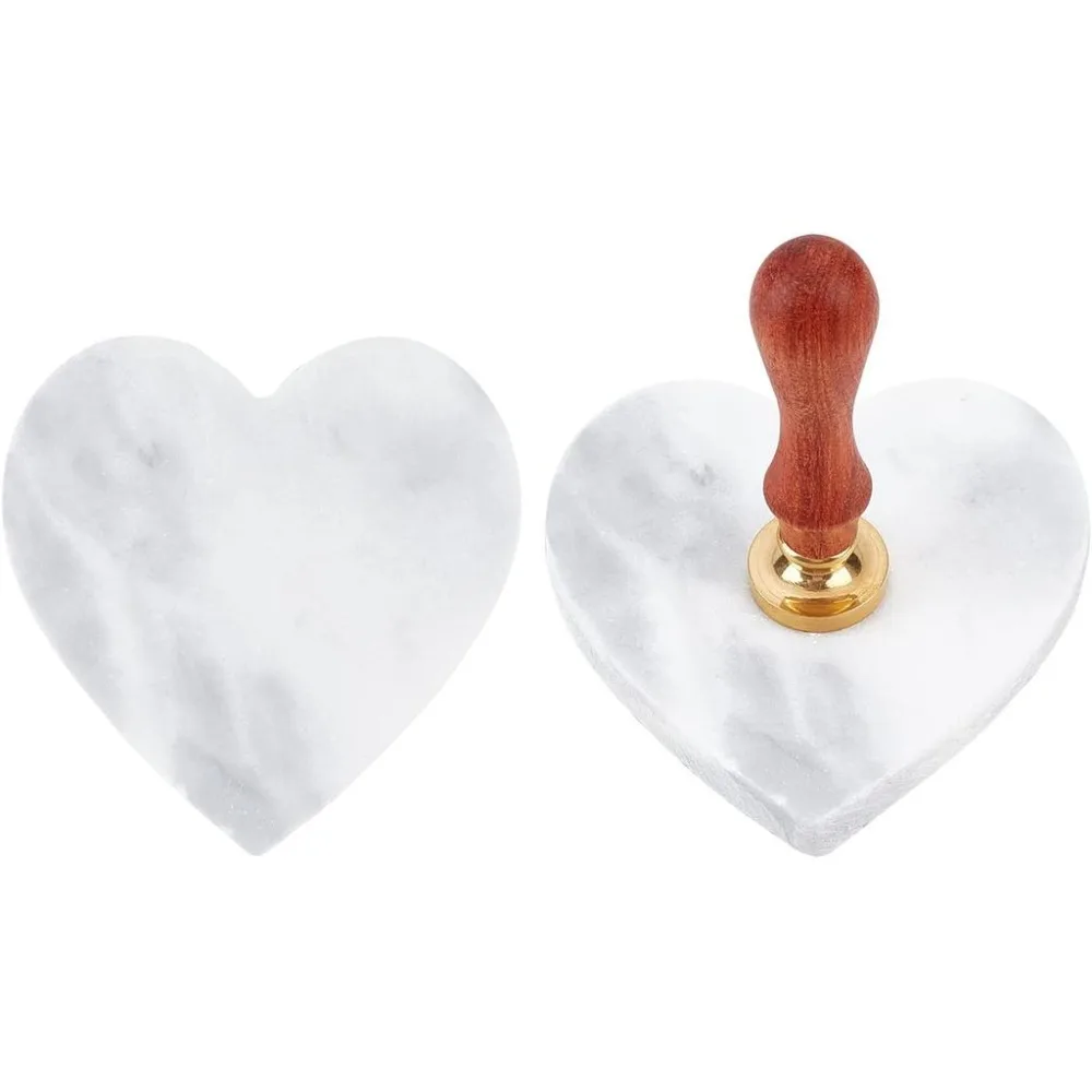 Marble Pattern Coasters Heart-Shape Seal Marble Pad Absorbent Ceramic Coasters Ceramic Tabletop Protect Housewarming Gift