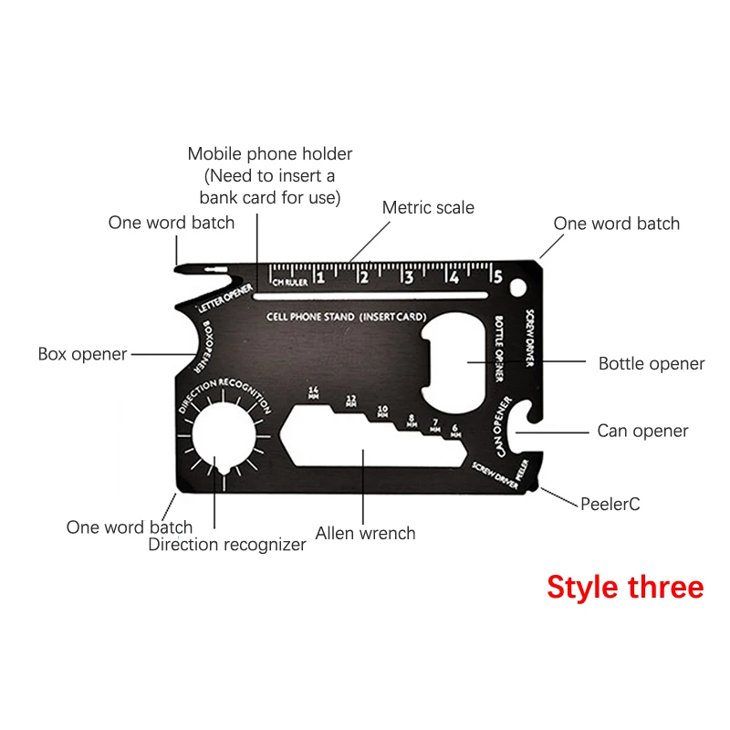 7 X 4.5 X 0.2Cm Pocket Tool Credit Card 11 In 1 Portable Outdoor Camping Survival Multi-Tool Tourism Выживание Equipment