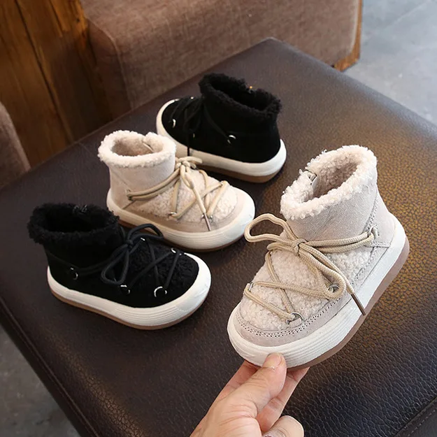 Winter Baby Boots Warm Plush Rubber Sole Fashion Toddler Kids Sneakers Infant Shoes Little Boys Girls Snow Boots