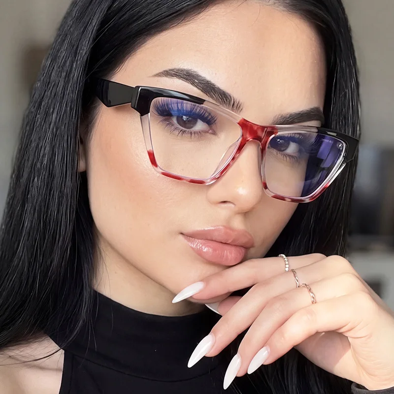 JNPCXI Square Women Glasses Frame Fashion Polygon Clear Anti Blue Light Eyewear Men Leopard Frame
