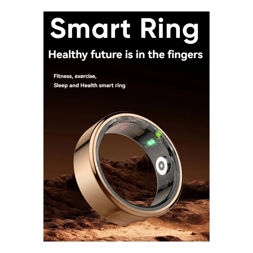 R02 Smart Ring Health Monitoring IP68 أوضاع رياضية متعددة مقاومة للماء لنظام Android IOS باللون الذهبي الوردي رقم 8 18.1 ملم