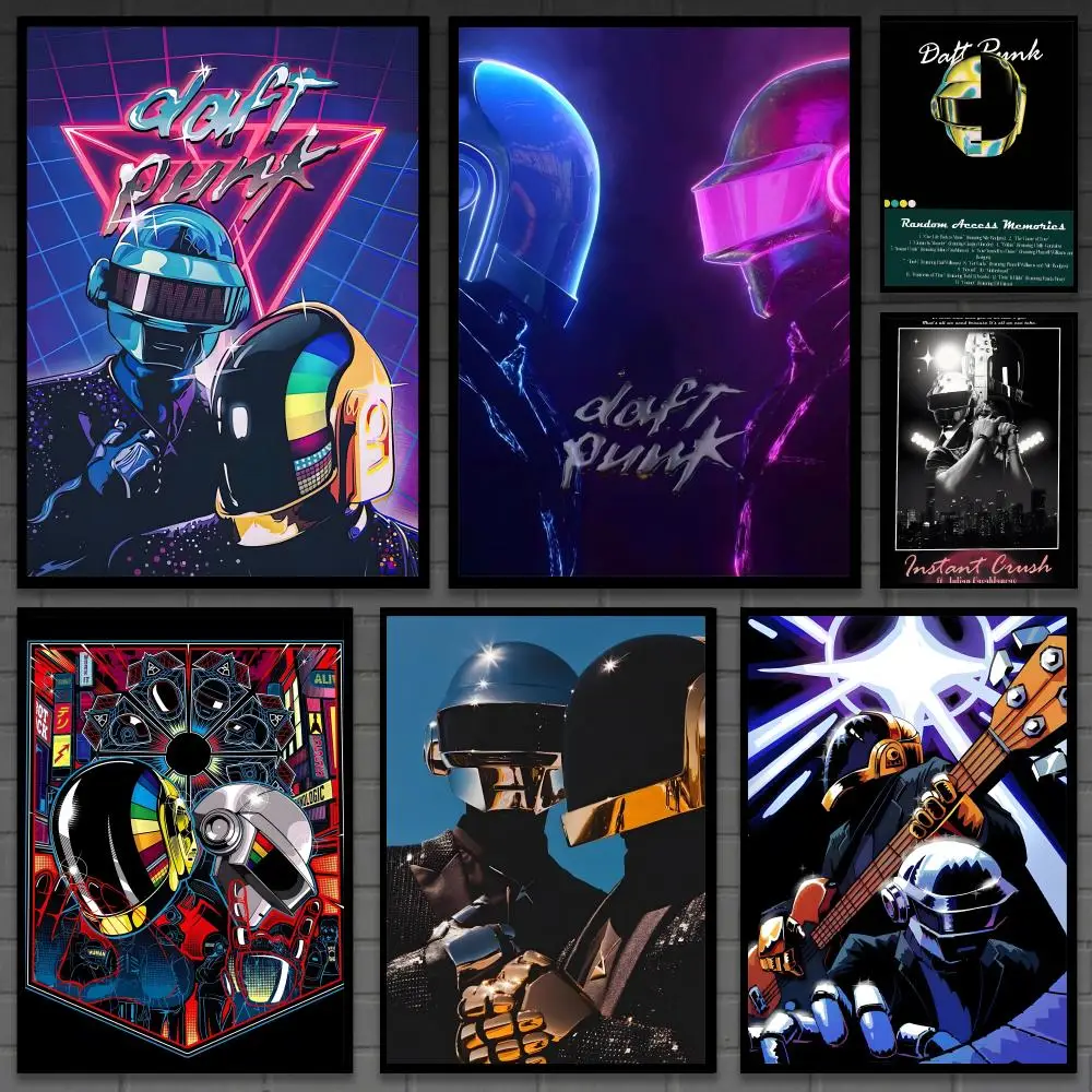 Rock Band D-Daft Punk Poster Versatile HD Waterproof Wall Art Self-Adhesive Decor for Any Space Ideal Gift