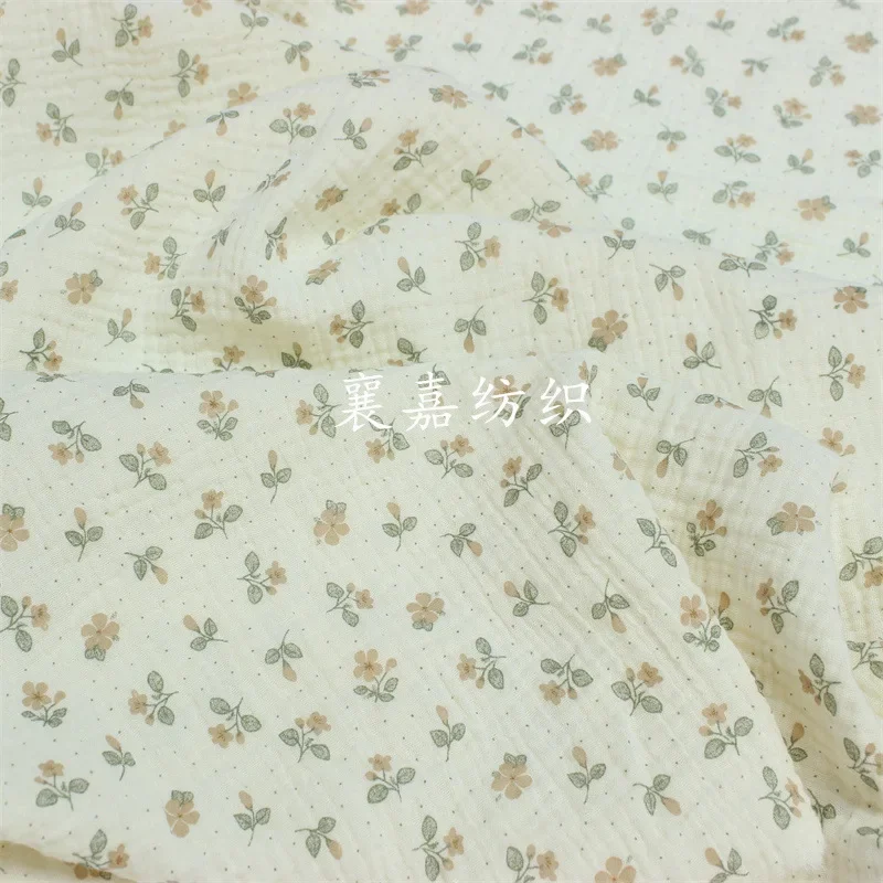 

1X1.35M New Double Gauze Cotton Crepe Pajamas Baby Bed Fabric Retro Cotton Fabric Article De Couture Fabric By The Yard