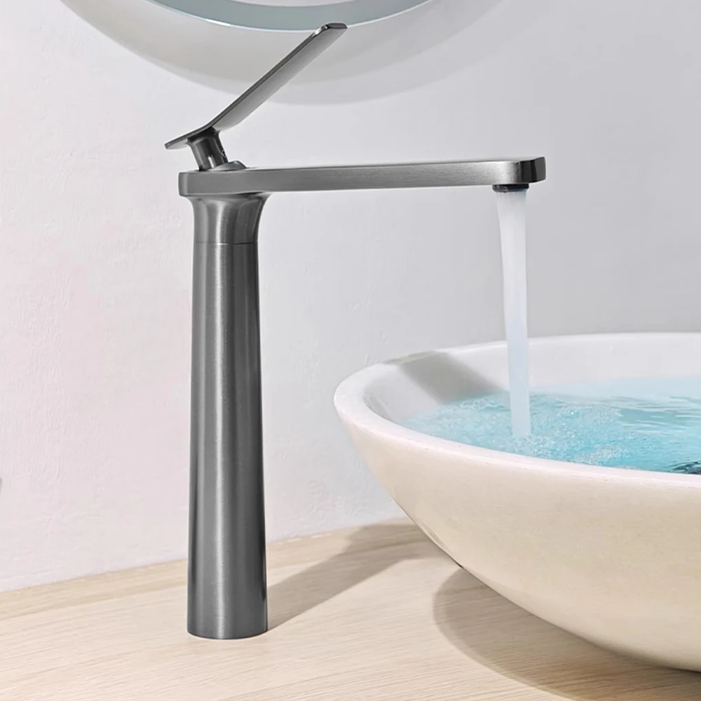 Brass black bathroom sink faucet bathtub edge combination hot and cold faucet basin sink faucet single hole faucet