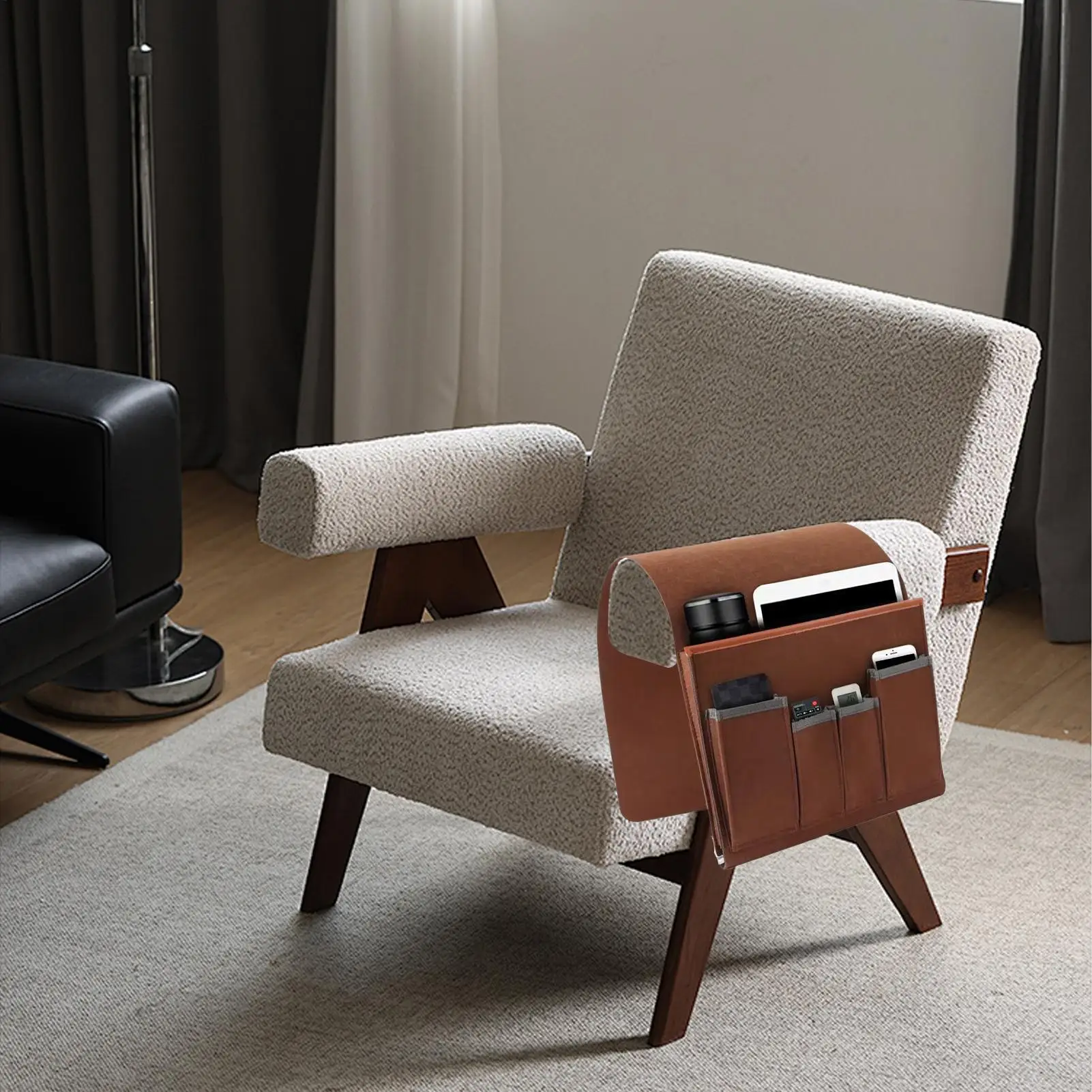 Household Armchair Caddy Felt Couch Recliner Armrest Organizer For Tablet Cell Phone Remote Control Hanging Storage Bag ﻿