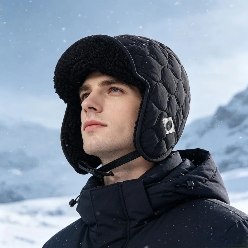 Winter Men Women Trapper Aviator Trooper Earflap Warm Waterproof Ski Down Hat Bomber Cap Ear Protectors Hats Reversible Wearable