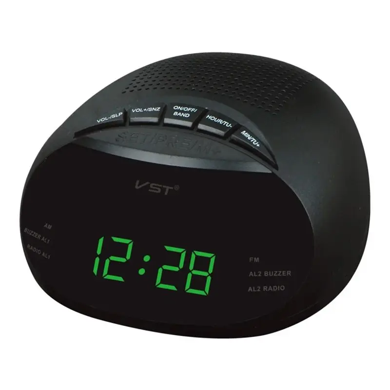 VST AM FM LED Radio Alarm Clock Dual Channel Clock Controlled Plug In Clock Radio Dual Alarm Clock Consumer Electronics-ABPS