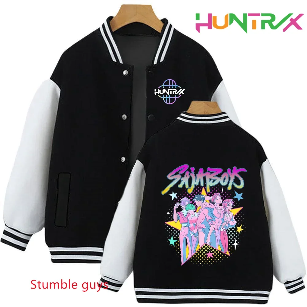 

Kids Autumn Winter Kpop Demon Hunters Sweatshirts Hoodie Cartoon Trucksuit Jacket Baseball Uniform Boys Girls