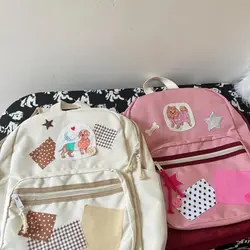 Cute Puppy Backpack Large Capacity Storage Bag Student Schoolbag Backpack Nylon Splicing Kawaii Dog Travel Backpacks