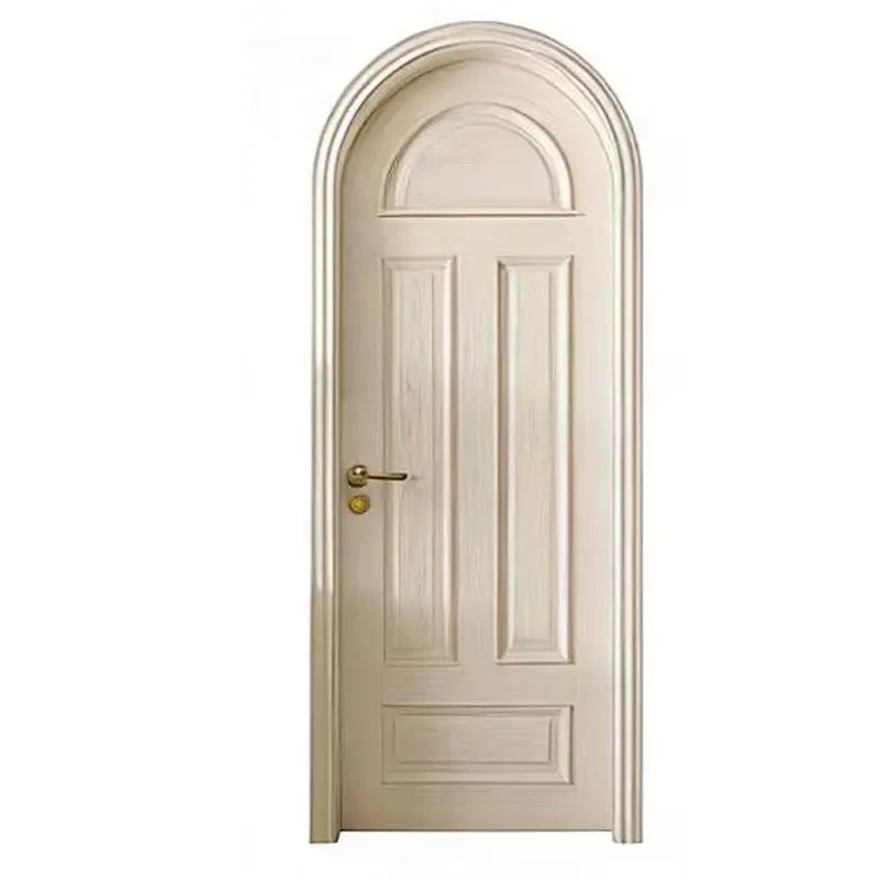 French Style round Arched Solid Wood Composite Interior Door Custom Painted Bedroom Door Complete Set Direct from Manufacturer
