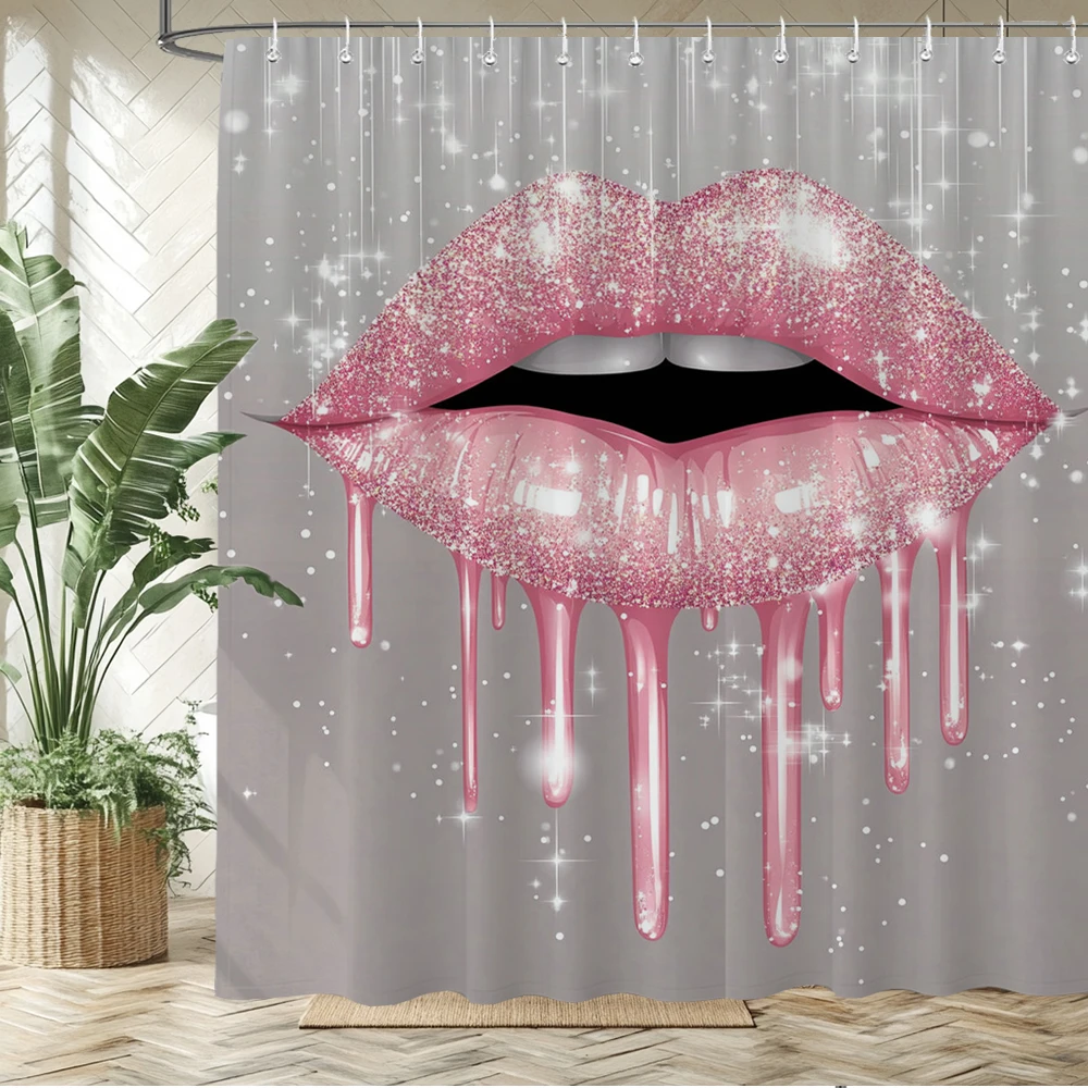 

Modern minimalist style shower head printed shower curtain polyester fabric bathroom curtain home decoration curtain with hooks
