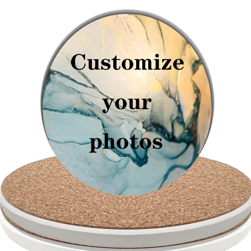 【 Customization 】 One ceramic coaster customized round square anti slip coaster customized