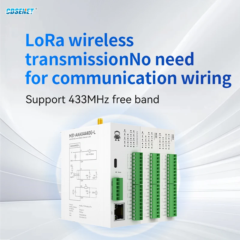 RS485 RJ45 LoRa Analog Switch Acquisition Distributed Remote Wireless IO Modul CDSENT M31 Serie Host Erweiterung Modbus TCP/RTU