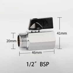Threaded Mini Brass Ball Valve BSP Male To Female Air Compressor Water Gas Oil Shut Off Valve