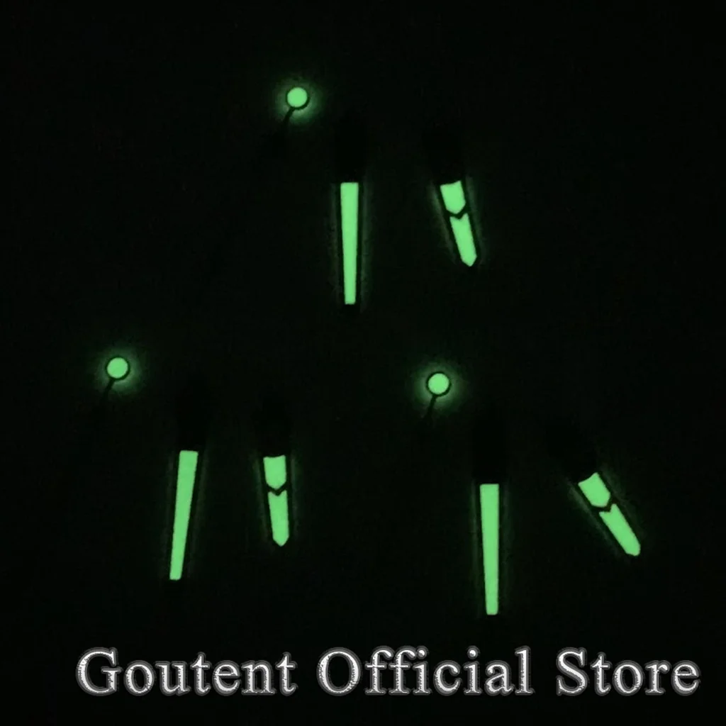 Goutent Black Orange Green Watch Hands Green Luminous Hands Fit PT5000 ETA 2836 2824 Miyota 8215 8205 821A NH35 NH36 Movement