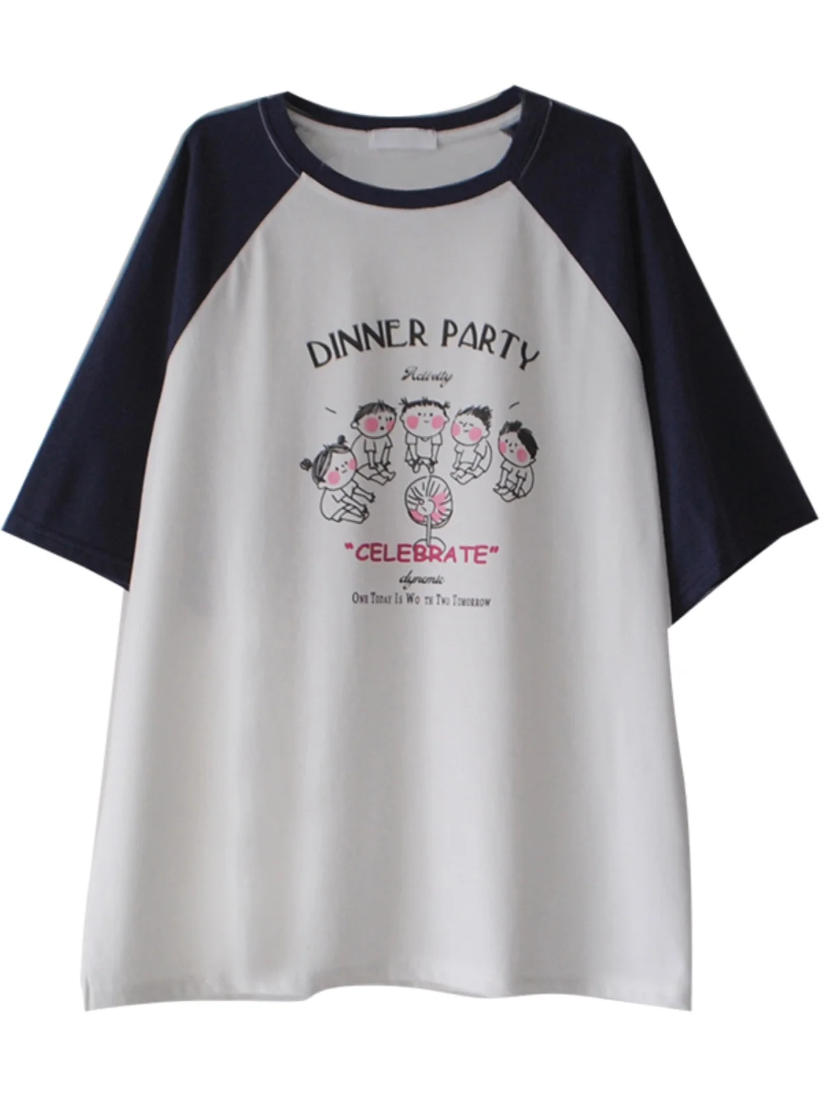 Loose Short Sleeve round Neck Women's T-shirt Summer New Style Casual Print Student Base Shirt Special Offer White Inner Wear