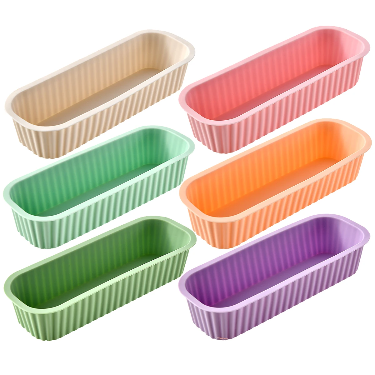 

6Pcs Silicone Cheese Toast Mould Household Rectangular Mold Easter Bread DIY Kitchen Supplies Cake Bakeware Pan Baking Tools