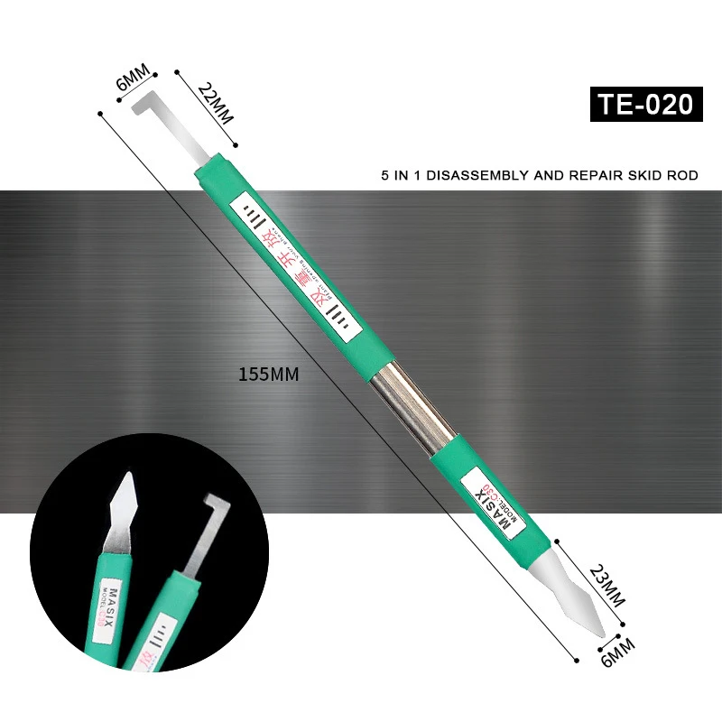 TE-020 5in 1 Smontaggio e riparazione Skid Rod Strumenti multifunzione per la riparazione di telefoni cellulari Kit di smontaggio coltello leva CPU