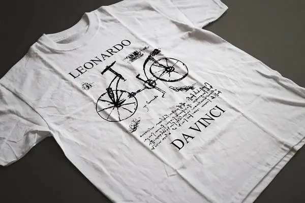 LEONARDO DA VINCI BICYCLE T-SHIRT 100% Cotton Streetwear High Quality