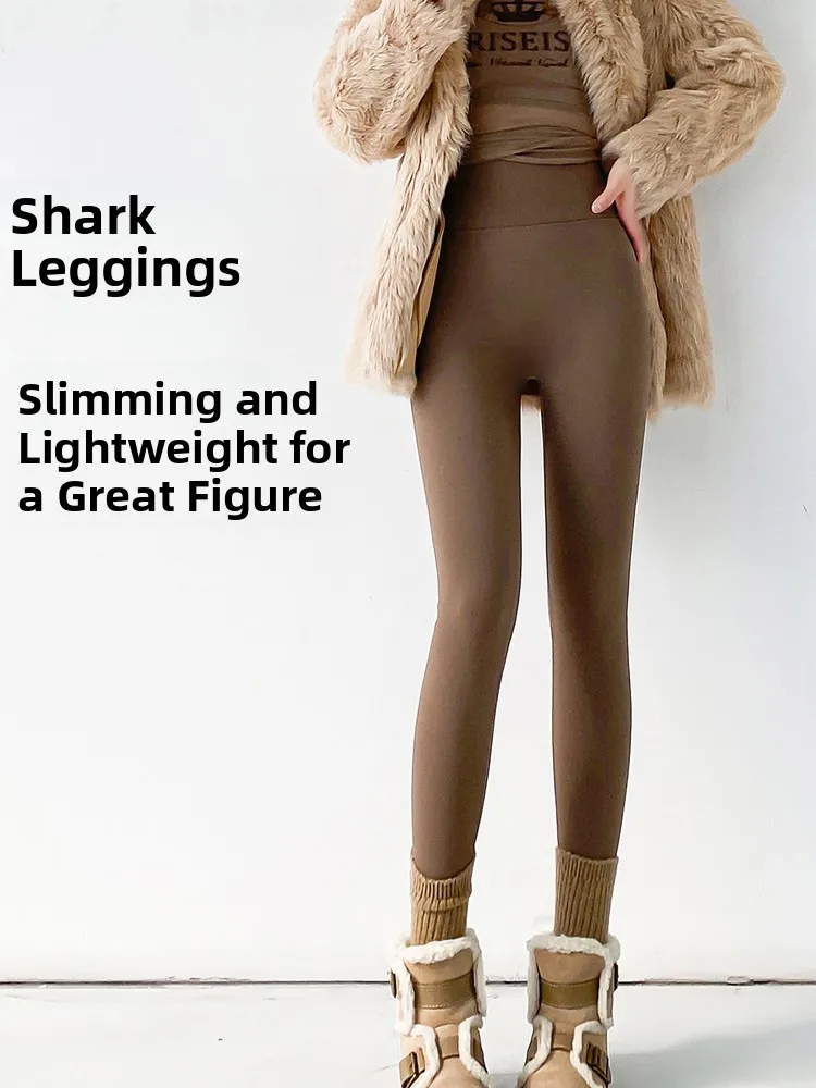 

Fce Lined arkskin Fitn Pants Women's High Waist Yoga Bot Thiened Autumn Winter Slimming Tummy Control Buttos ...