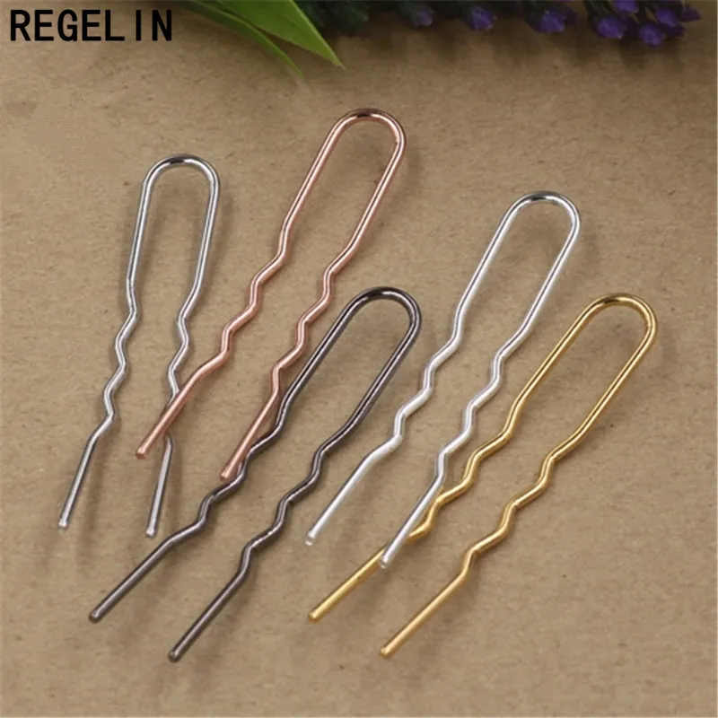 REGELIN Metal Hairpins Hair Sticks Hair Pin Hairpin Hair Wear Findings 10pcs/lot DIY For Women Vintage Jewelry