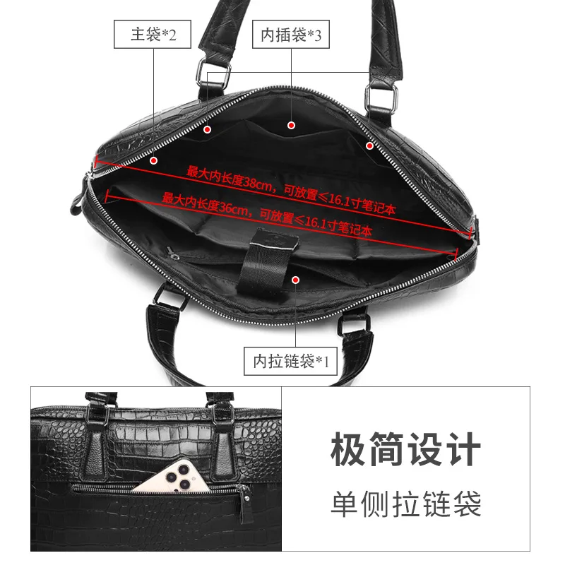 Nuovo valigetta da uomo in vera pelle al 100% borsa per laptop borsa da lavoro di grande capacità borse a tracolla a tracolla casual borsa a tracolla