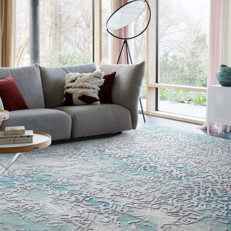 

French Italian European American wool handmade high-end carpet modern light luxury living room bedroom full of coffee table