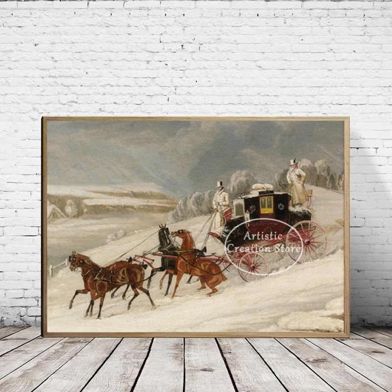 Christmas Tree Painting Canvas Antique Christmas Eve Celebrations Vintage Print Wall Pictures Winter Holiday Decor Poster Gifts