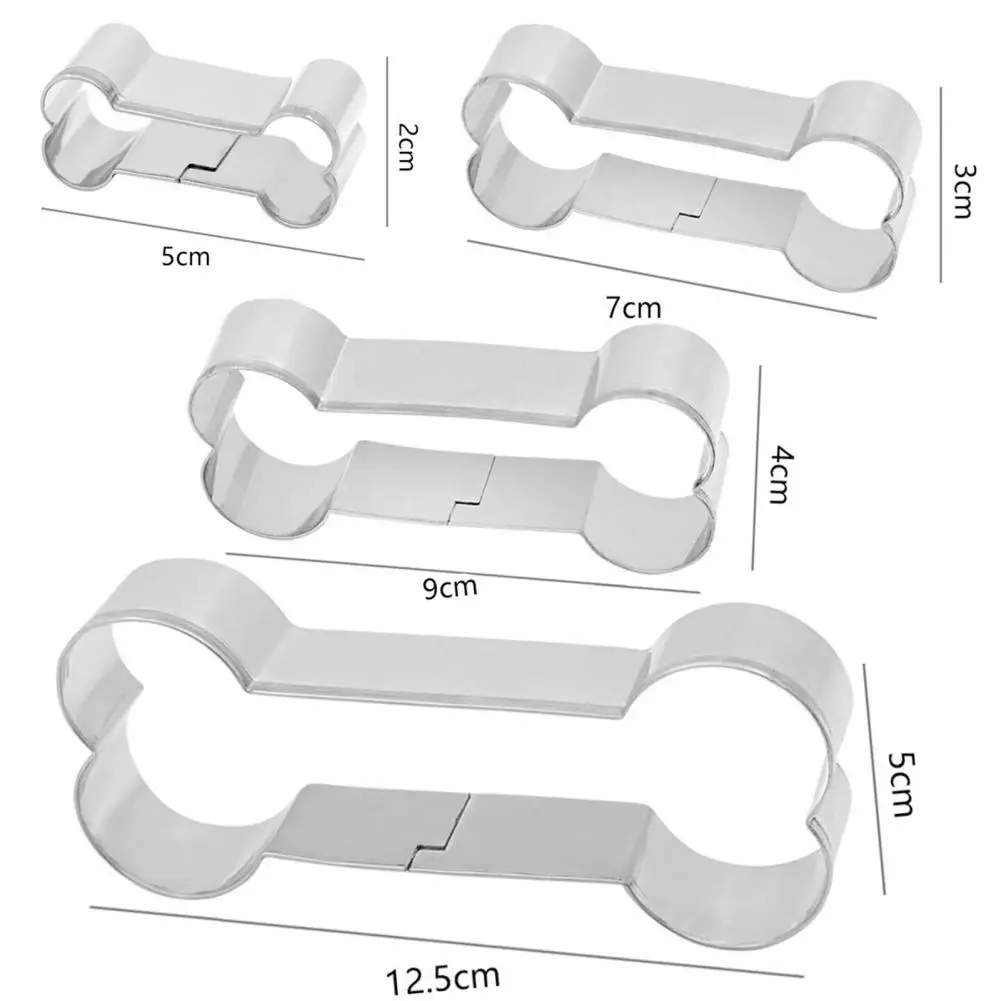 Cookie Cutter Exquisite Workmanship Wide Application Stainless Steel Dog Bone Shaped DIY Fondant Mold Baking Accessories