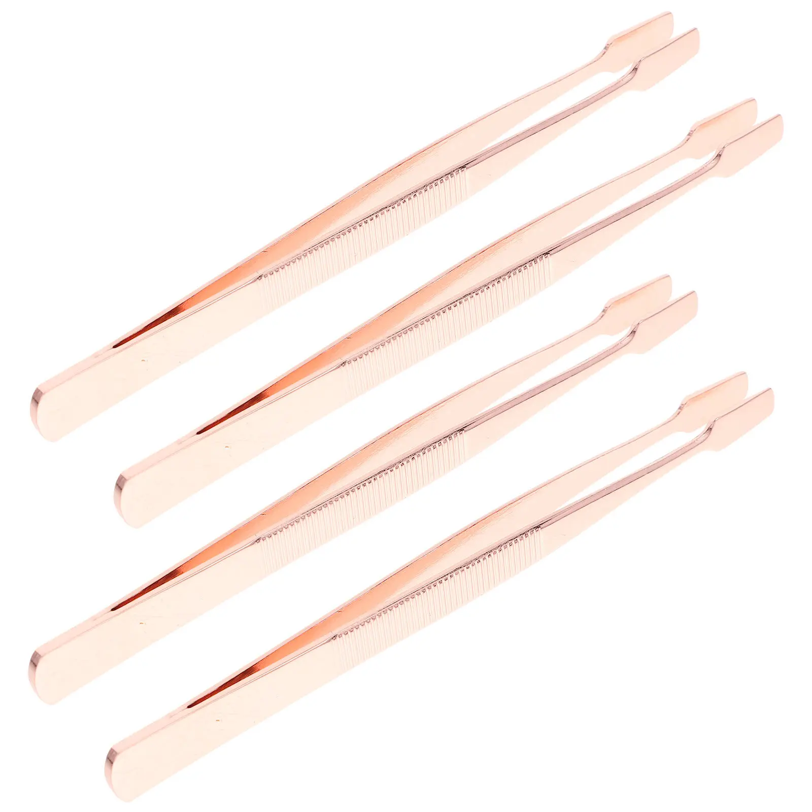 

4Pcs Metal Eyelash Extension Tweezers with Straight Tips Professional Lash Applicator for False Lashes and Stamps