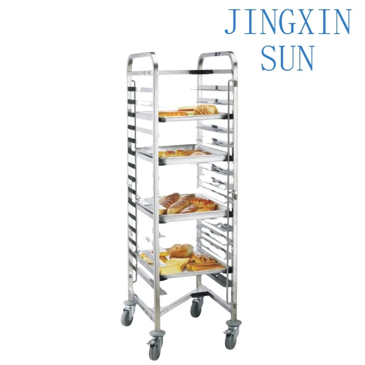 Heavybao Stainless Steel Bakery Hotel Rack Trolley Knocked-Down Design Efficient Food Transport Living Room Bathroom Workshop