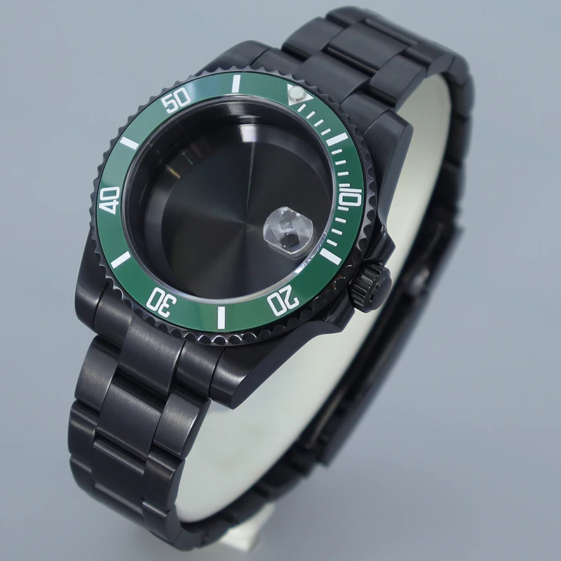 8215 40MM Watch Case bands 120 clicks SUB Ceramic Insert Bezel For Seiko NH35 NH36 Miyota8215 Eta2824 Sapphire Glass Submariner