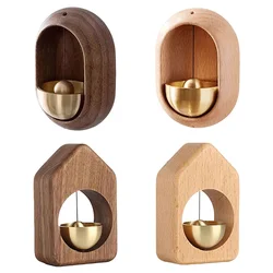 Door Bell Wooden Wind Chimes Wireless Doorbell Entrance Door Bell Decorative Wind Bell Home Decoration Walnut Copper Ornaments